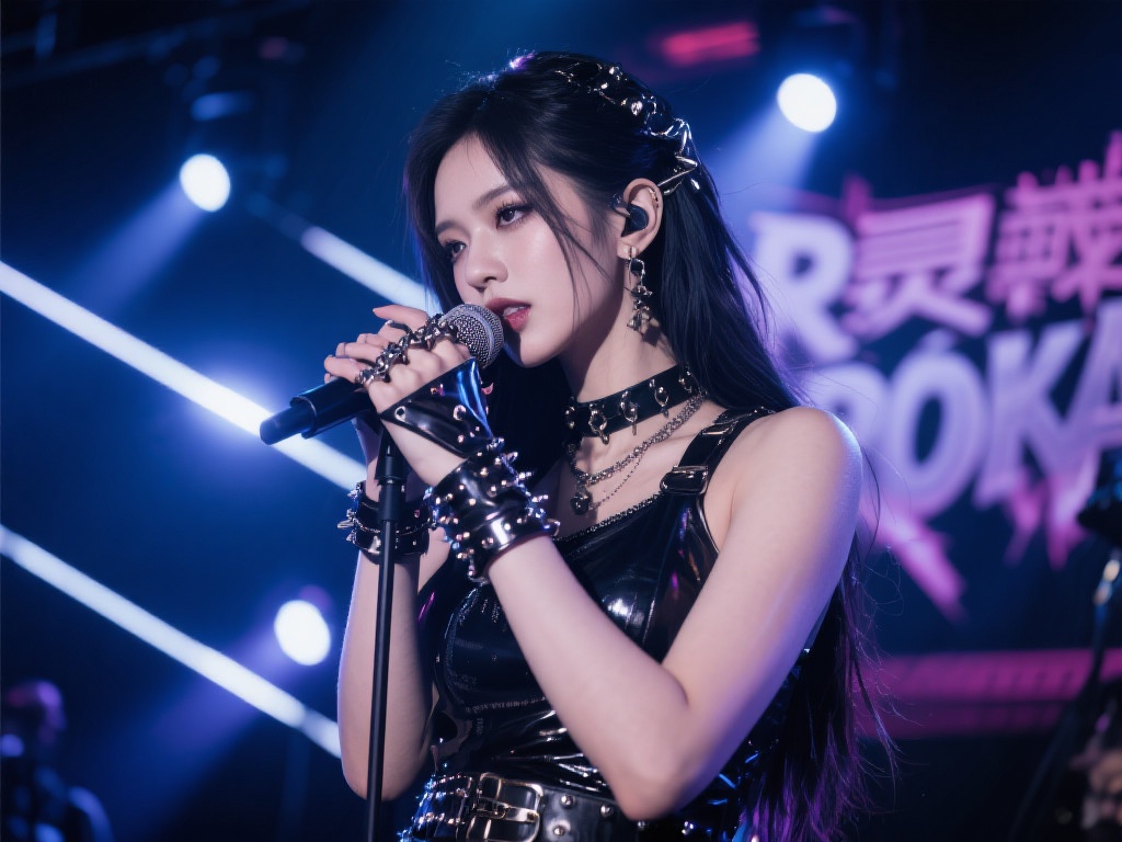 灵儿震撼发布舞台花絮:摇滚女孩梦幻登场!